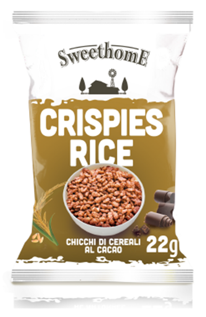 CEREALI CRISPIES RICE CACAO MONODOSE GR.22X50 - CHICCHI DI CEREALI AL CACAO