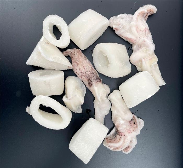 CALAMARI ANELLI E CIUFFI SENZA PELLE 10/20 INDOPACIFICO IQF CONGELATO UROTEUTHIS DUVAUCELII (OJD)