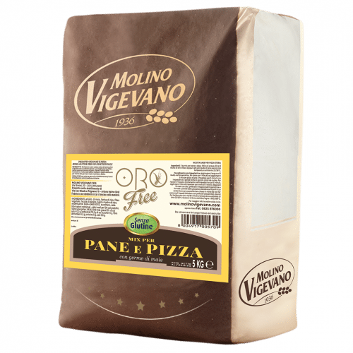 FARINA MOLINO VIGEVANO SENZA GLUTINE KG.5 MIX PER PANE E PIZZA CON GERME DI GRANO