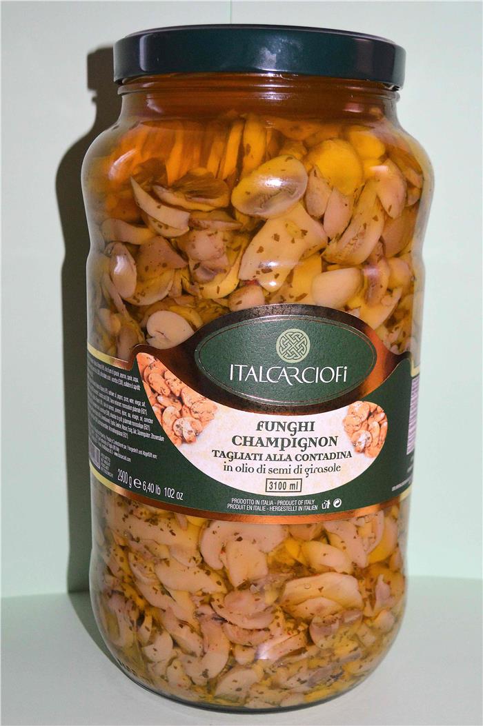 FUNGHI CONTADINA TAGLIATI CONDITI IN OLIO KG.3,1 