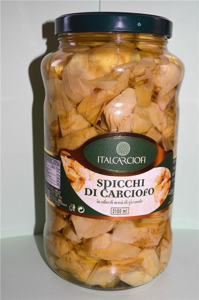 CARCIOFI A SPICCHI IN OLIO ITALCARCIOFI KG.3,1