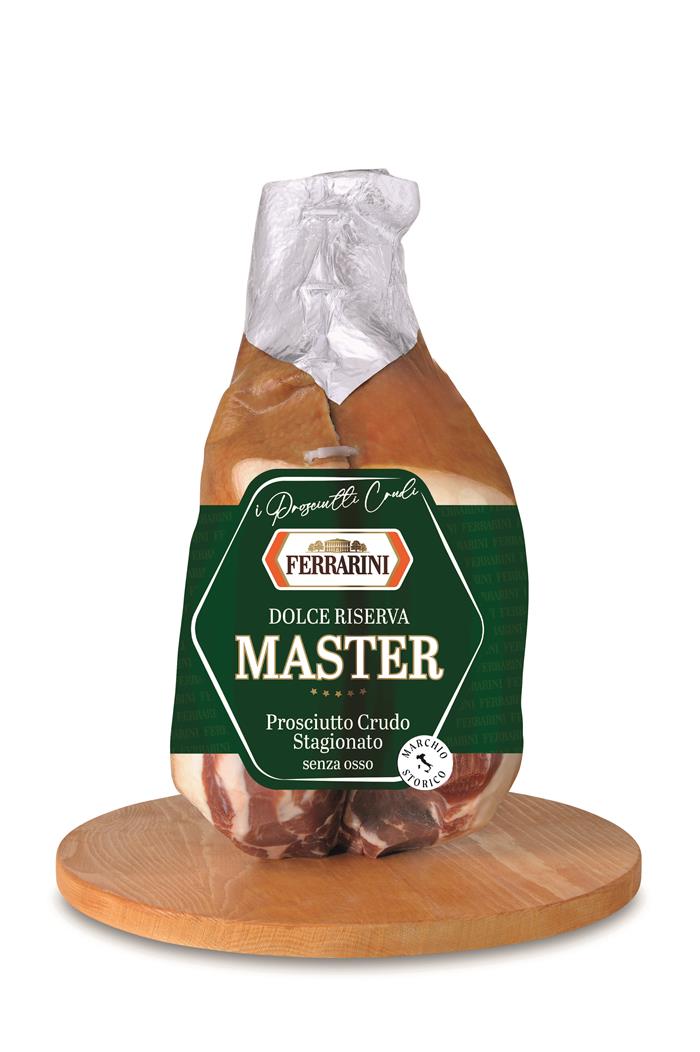 PROSCIUTTO CRUDO FERRARINI DOLCE RISERVA MASTER PRESSATO STAGIONATO SENZA OSSO