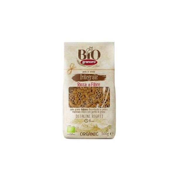 DITALINI RIGATI BIO INTEGRALI GRANORO 500GR. RICCA DI FIBRE - 100% BIOLOGICO ITALIANO 