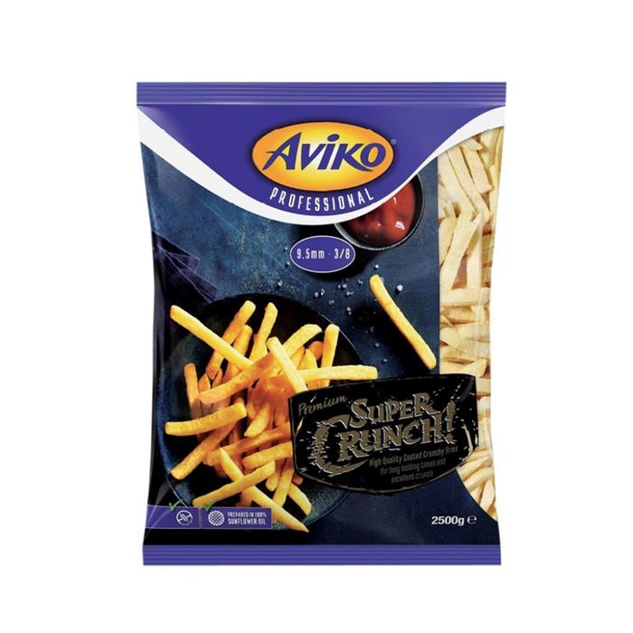 PATATE AVIKO SUPER CRUNCH CON BUCCIA EXTRA 9,5MM 3/8 - 4X2,5KG SENZA GLUTINE SURGELATO
