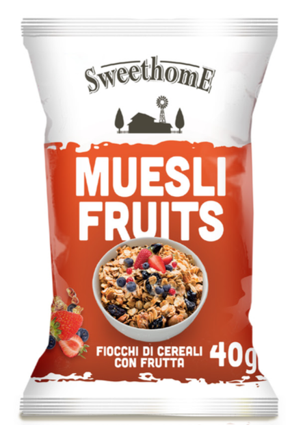 CEREALI MUESLI FRUITS MONODOSE GR40X50PZ FIOCCHI DI CEREALI CON FRUTTA - SWEETHOME
