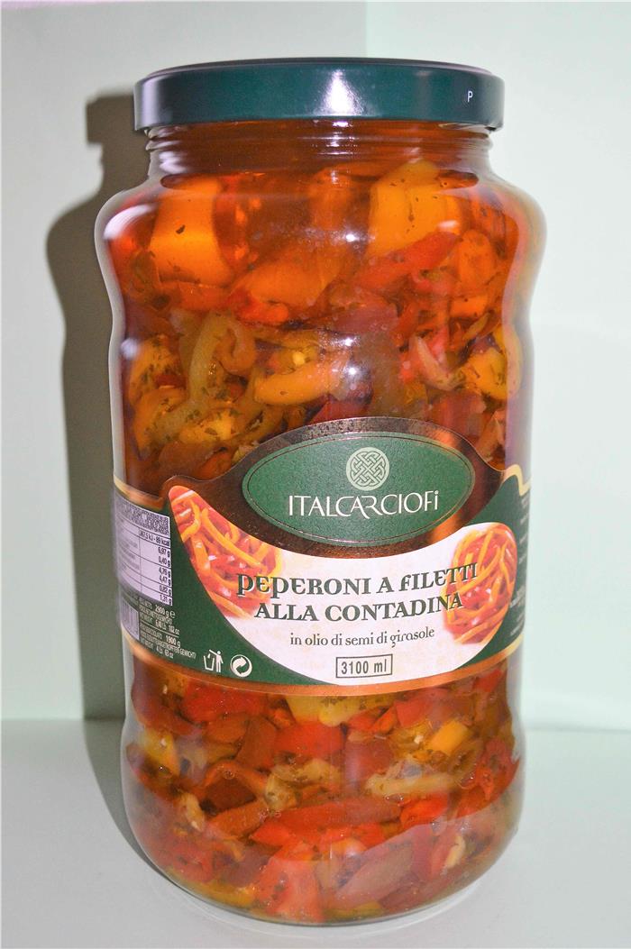 PEPERONI A FILETTO OLIO ITALCARCIOFI KG.3,1