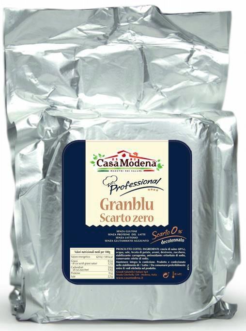 PROSCIUTTO COTTO GRANBLU' CASA MODENA SOTTOVUOTO SCARTO ZERO SENZA GLUTINE E SENZA LATTOSIO