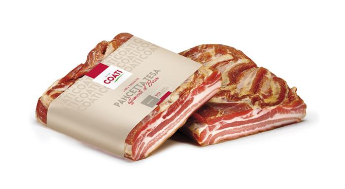PANCETTA COATI AFFUMICATA DENERVATA 1/2 SENZA GLUTINE E SENZA LATTOSIO