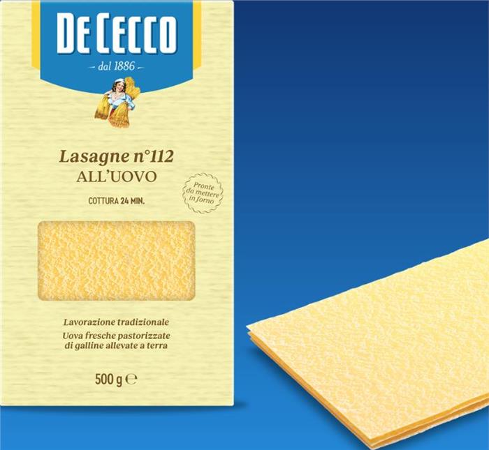 LASAGNA ALL'UOVO N°112 GR.500X12 DE CECCO