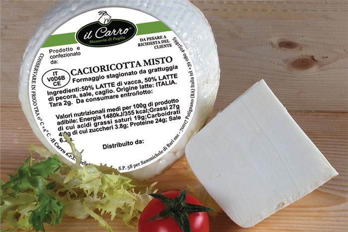 CACIORICOTTA STAGIONATO MISTO SOTTOVUOTO IL CARRO - MASSERIA DI PUGLIA