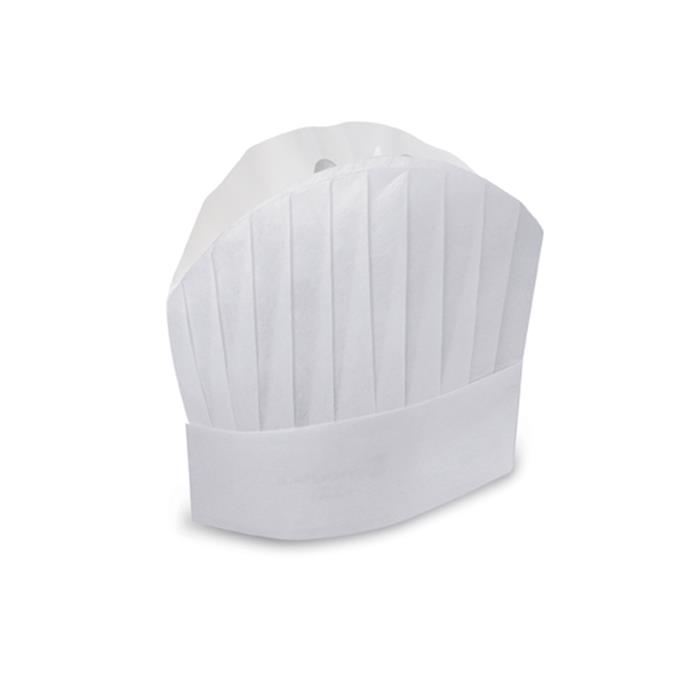 CAPPELLO DA CUOCO GRANDE CHIUSO BIANCO PZ.20 H.23CM CROWN CHEF