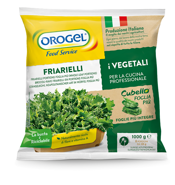 FRIARIELLI CUBO OROGEL KG.1 SURGELATO FOOD SERVICE - 8 PORZIONI DA GR.125