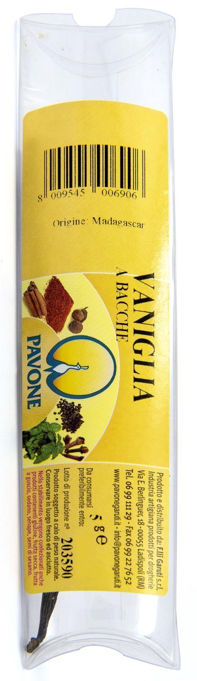 VANIGLIA A STECCHE BOURBON GR.5 PAVONE 100% NATURALE