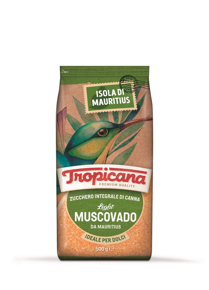 ZUCCHERO DI CANNA INTEGRALE LIGHT GR.500 MUSCOVADO TROPICANA - MAURITIUS