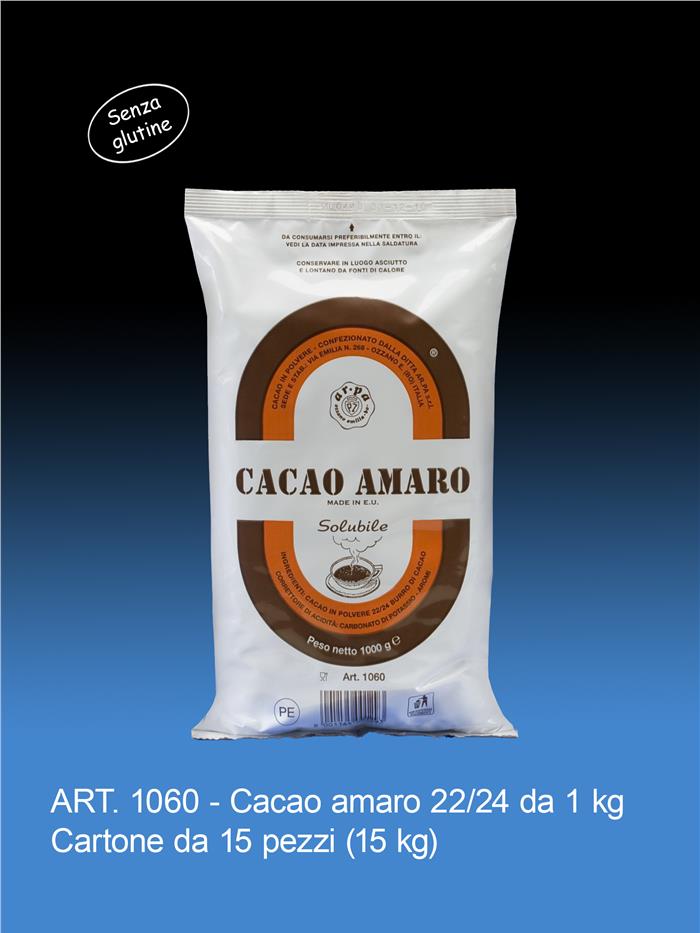 CACAO AMARO AR.PA. 22/24 B.C. KG.1 SENZA GLUTINE