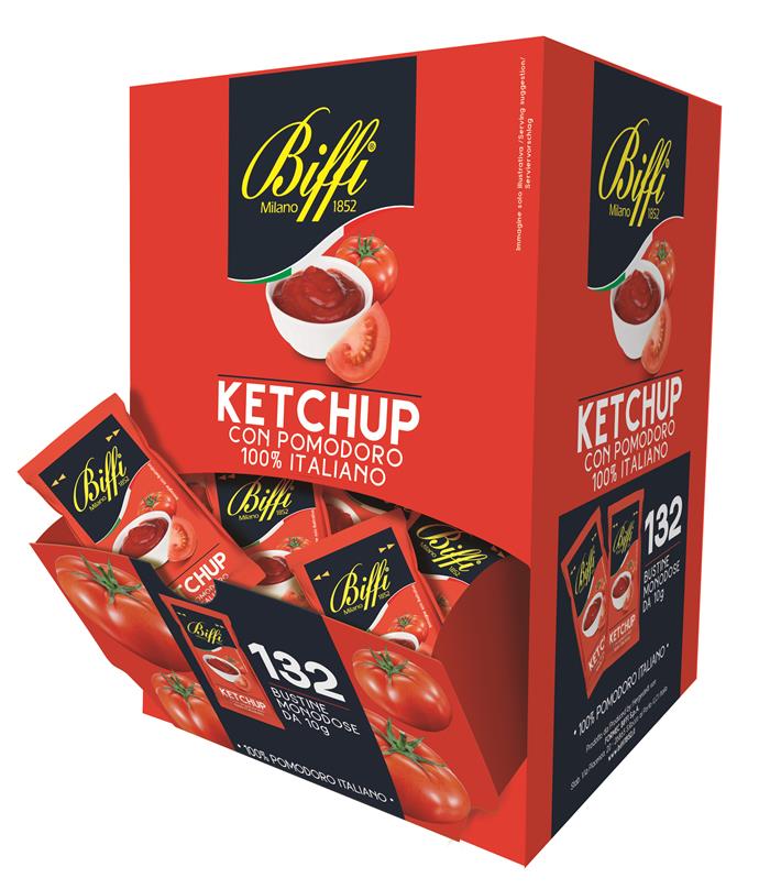 KETCHUP BUSTINA BIFFI PRO GR.10X132PZ. SENZA GLUTINE 100% POMODORO ITALIANO