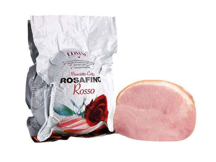 PROSCIUTTO COTTO ROSAFINO ROSSO SENZA POLIFOSFATI COMAL SOTTOVUOTO SENZA GLUTINE E SENZA LATTOSIO