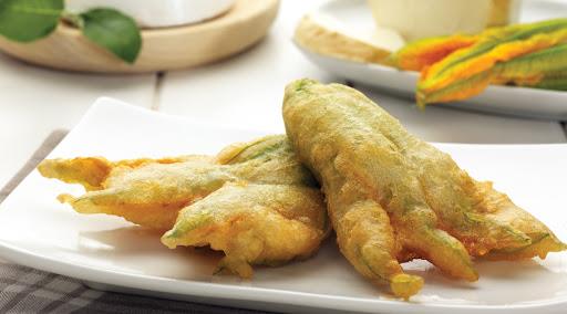 FIORI DI ZUCCA RICOTTA E PROVOLA PASTELLATI PRONTOFORNO SURGELATO