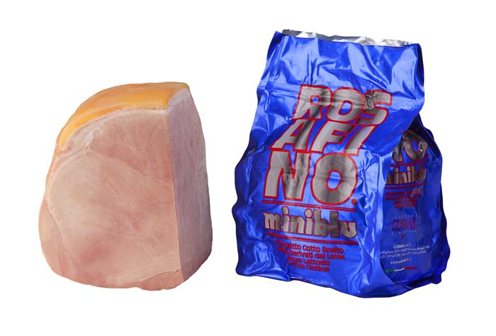 PROSCIUTTO COTTO MINIBLU SCELTO 1/4 ROSAFINO SENZA GLUTINE E SENZA LATTOSIO